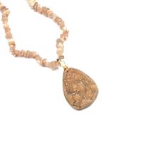 Ожерелье из агата, Природный камень, с Ледниковый кварц-агат, натуральный, красно-оранжевый, 800mm, продается Strand
