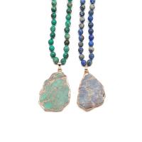Collar de piedras preciosas joyas, Jaspe Impresión, más colores para la opción, 32x45mm, Vendido por Sarta