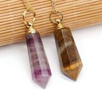 Natural Stone Perfume Bottle Pendant, more colors for choice, 15x42mm, Sold By Strand