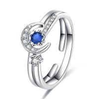 Anilo de dedo, metal, chapado en color de platina, 2 piezas & Ajustable & para mujer & con diamantes de imitación, 3x8mm, Vendido por UD