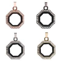 Tibetan Style Locket Pendant, with Glass, plated, DIY & with rhinestone, more colors for choice, nickel, lead & cadmium free, 34x23mm, Sold By PC