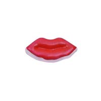 Mobile Phone DIY Decoration Zinc Alloy Lip silver color plated enamel red nickel lead & cadmium free Sold By PC