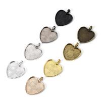 Tibetan Style Pendant Cabochon Setting, Heart, plated, DIY, more colors for choice, 10x50x1mm, Approx 10PCs/Bag, Sold By Bag