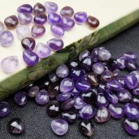 Natürliche Amethyst Perlen, Tropfen, poliert, 10x12mm, ca. 30PCs/Strang, verkauft von Strang