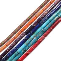 Jaspis impresyjny Koralik, Kolumna, obyty, fasetowany, dostępnych więcej kolorów, 4x4x4mm, sprzedawane na około 38 cm Strand