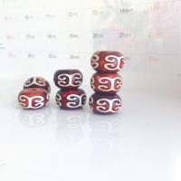 Ágata natural tibetano Dzi Beads, Ágata tibetana, DIY, castanho-avermelhado, 12x20mm, vendido por PC