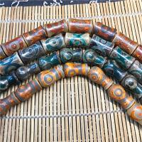 Abalorios Tibetanos Dzi de Ágata, Ágata Tibetana, hecho a mano, más colores para la opción, 15x20mm, 15PCs/Bolsa, Vendido por Bolsa