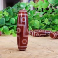Natural Tibetan Agate Dzi Beads, polished, reddish-brown, 15x50mm, Sold By PC