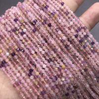 Natural Quartz Jewelry Beads, Super-7, Round, polished, faceted, purple pink, 3mm, Sold By Strand