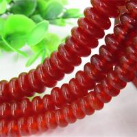 Naturlig rød agat perler, Agate, Abacus, poleret, rød, 3x6mm, 120pc'er/Strand, Solgt af Strand