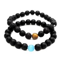 Gemstone Bracelets, Natural Stone, with Abrazine Stone, more colors for choice, 8mm, Sold By Strand