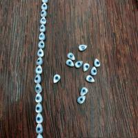 Perles naturelles de coquillage d'eau douce , Lèvre blanche, larme, DIY & émail, bleu, 4x6mm, Vendu par PC