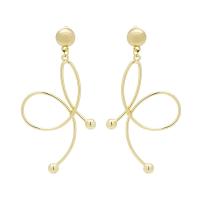 Tibetan Style Drop Earrings, Bowknot, fashion jewelry & for woman & hollow, golden, nickel, lead & cadmium free, Sold By Pair