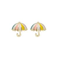 Zinc Alloy Stud Earring Umbrella plated fashion jewelry & for woman & enamel nickel lead & cadmium free Sold By Pair