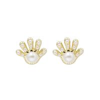 Zinc Alloy Stud Earring Hand fashion jewelry & for woman nickel lead & cadmium free Sold By Pair