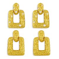 Brass Drop Earring Square gold color plated micro pave cubic zirconia nickel lead & cadmium free Sold By Pair