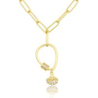 Brass náhrdelník, Mosaz, Skořápka, barva pozlacený, s drahokamu, 23.50x18mm, Délka Cca 18 inch, Prodáno By PC
