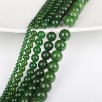 Green Calcedony Bead, Runde, poleret, Solgt Per Ca. 38 cm Strand