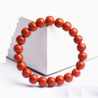 Юньнань красный агат браслет, Плоская круглая форма, полированный, Продан через Приблизительно 18.5 см Strand