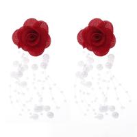 Tibetan Style Drop Earrings, Flower, plated, fashion jewelry & for woman, more colors for choice, nickel, lead & cadmium free, 110x45mm, Sold By Pair