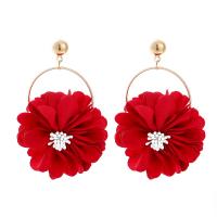 Tibetan Style Drop Earrings, Flower, plated, fashion jewelry & for woman, more colors for choice, nickel, lead & cadmium free, 75x50mm, Sold By Pair