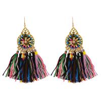 Fashion Fringe Earrings, Tibetan Style, plated, fashion jewelry & for woman, nickel, lead & cadmium free, 87x61mm, Sold By Pair