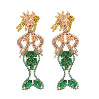 Tibetan Style Drop Earrings, plated, fashion jewelry & for woman & with rhinestone, nickel, lead & cadmium free, 64x22mm, Sold By Pair