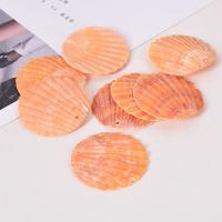 Shell Pendants Round DIY orange 40mm Sold By PC