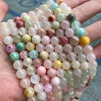 Natural Jade Beads Round DIY multi-colored Sold By Strand