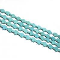 Perles turquoises, turquoise synthétique, croix, poli, DIY, bleu turquoise, 15x15x4mm, Vendu par brin
