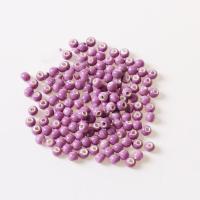 Glazed Porcelain Beads Round DIY purple Sold By Bag