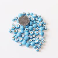 Glazed Porcelain Beads Round DIY blue Sold By Bag