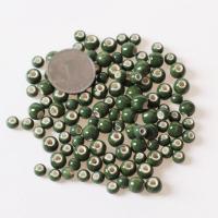Glazed Porcelain Beads Round DIY green Sold By Bag