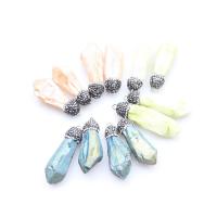 Quartz Gemstone Pendants, plated, DIY, more colors for choice, Sold By PC