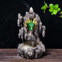 Backflow Incense Burner, Resin, plated, for home and office & durable, 184x107mm, Sold By PC