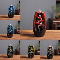 Backflow Incense Burner, Porcelain, plated, for home and office & durable, more colors for choice, 175x90mm, Sold By PC