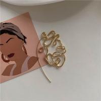 Boucles d'oreilles en alliage de zinc, bijoux de mode & pour femme, doré, protéger l'environnement, sans nickel, plomb et cadmium, 70x40mm, Vendu par PC