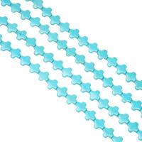 Turquoise Beads, Cross, polished, DIY, 10x10x10mm, Sold Per Approx 15 Inch Strand