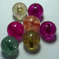 Perles murano faites à la main , chalumeau, vernis au four, multicolore, 12mm, Vendu par brin