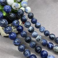 Grânulos de Sodalita, Roda, polido, DIY, azul, 6mm, 61PCs/Strand, vendido por Strand