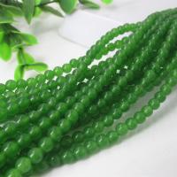 Jade Perlen, Malaysia Jade, grün, 6mm, 63PCs/Strang, verkauft von Strang