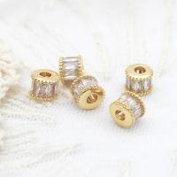Brass Spacer Beads, Swan, 18K gold plated, micro pave cubic zirconia, 7x7x5.60mm, Sold By PC