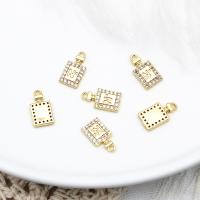 Cubic Zirconia Micro Pave Brass Pendant, Perfume Bottle, 18K gold plated, micro pave cubic zirconia, 7x13mm, Sold By PC