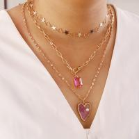 Multi Layer Necklace Zinc Alloy plated fashion jewelry & for woman nickel lead & cadmium free Sold By Strand