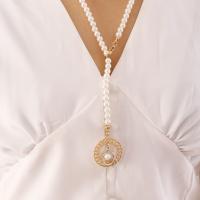Plastic Pearl Necklace, plated, fashion jewelry & for woman, 600mm, Sold By Strand