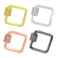Brass Screw Clasp, Square, plated, durable & DIY, more colors for choice, nickel, lead & cadmium free, 22.60x24.90mm, Sold By PC