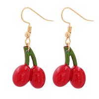 Tibetan Style Drop Earrings, Cherry, plated, fashion jewelry & for woman, nickel, lead & cadmium free, 41x11mm, Sold By Pair