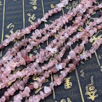 chips de pedras preciosas, Morango Quartz, Irregular, polido, DIY, rosa, 3-5mm, vendido para 32 inchaltura Strand