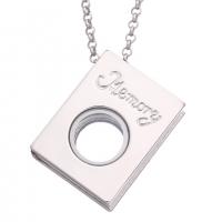 Fashion Locket Necklace Zinc Alloy with Glass Rectangle plated for woman nickel lead & cadmium free Sold Per 23.622 Inch Strand