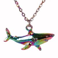 Tibetan Style Jewelry Necklace, Shark, colorful plated, DIY & different styles for choice, more colors for choice, nickel, lead & cadmium free, 31.50x19x5mm, Length:17.716 Inch, Sold By PC